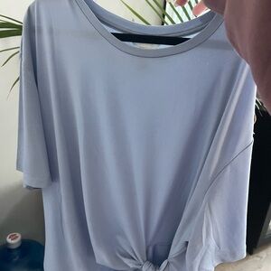 H&M Women's Light Blue Knot Front Top